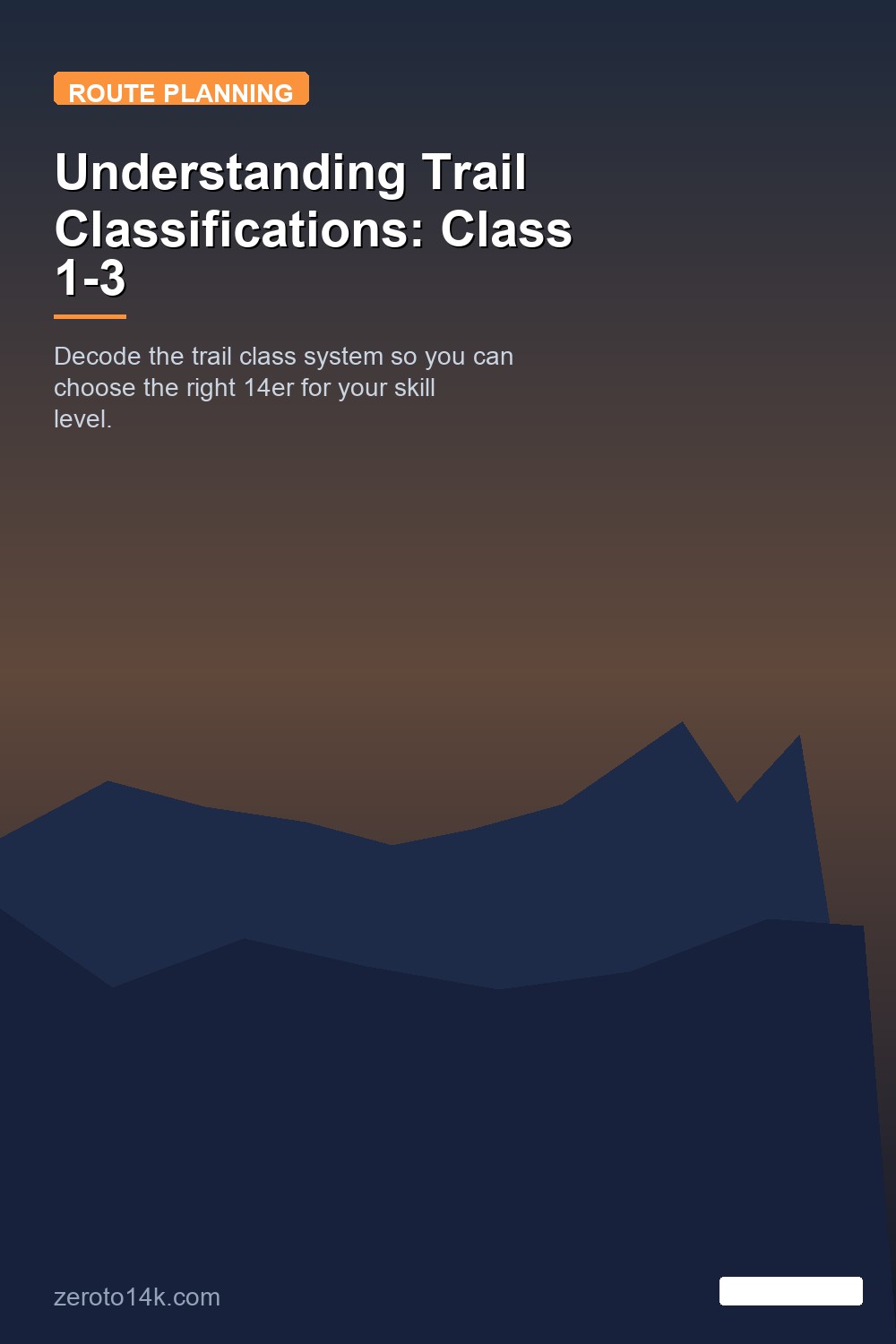 Trail Classification Matrix Trail Classifications: Class 1 vs Class 2 vs Class 3 | ZeroTo14k